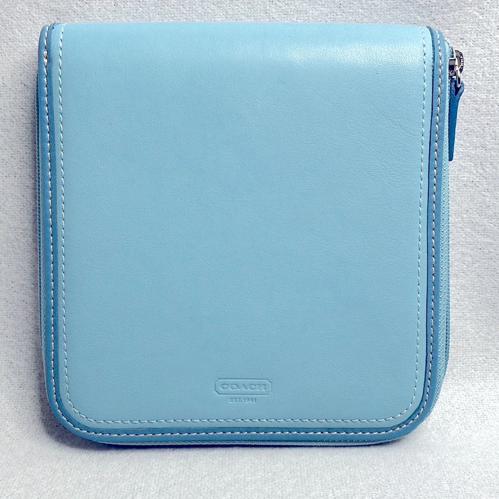 Coach Leather CD Case Sky Blue